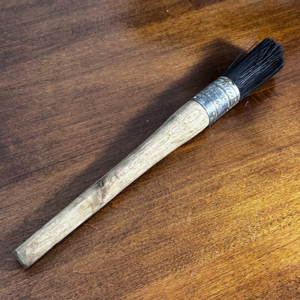 Vintage Primitive Paint Brush Wood Handle Artist Supply Decor 11" 25.4mm 1"
